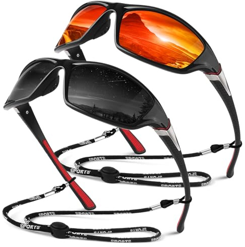 Sunier Lunettes de Soleil Polarisées pour Homme Femme,Sportives Lunettes de Conduite Pêche Vélo Anti-UV Lunettes de Soleil