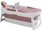 Warmiehomy Folding Bathtub, Portable Bathtub Adults, Plastic Folding Thicken Bathtub, Foldable Sweat Steaming Bathtubs with Lid, Family Soaking Bath Tub for Adults Children, 113x63x54cm Pink