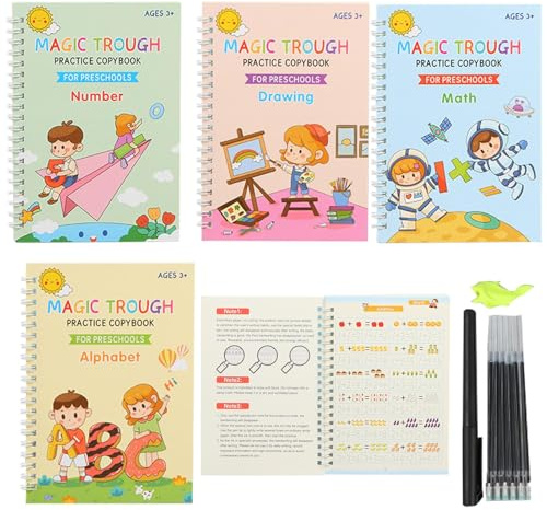 Ruwshuuk Handwriting Practice Book, Handwriting Practice | Skrivövning för barn,Återanvändbar räfflade övningsbok, dagis förskola kalligrafi för barn studenter