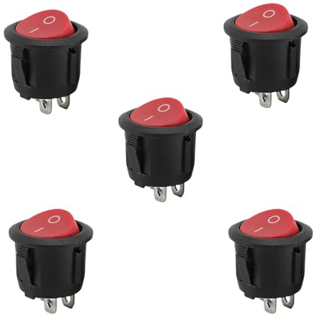 Interrupteur à Bascule,Lot de 5 Mini Interrupteur 12V On/Off,Bouton 12V pour Voiture,Interrupteur Électronique Durable 2 Broches 2 Positions,Interupteur pour Bateaux,Véhicules,Appareils Électriques