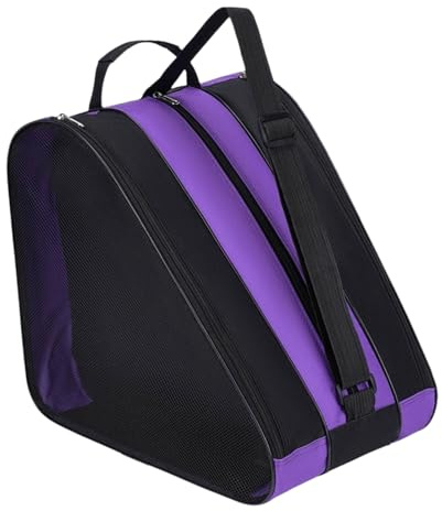 Serenitison Bolsa de Patinaje para Niños,3 Capas Mochila para Patines en Linea,Unisex con Correa Ajustable,Mochila para Patines de Hielo,para Guardar Patines,Patinaje Artistico,Protecciones,Morado