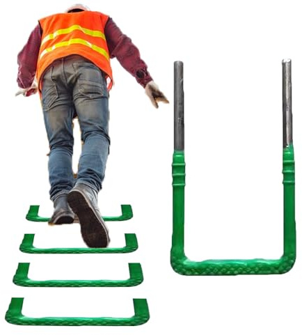 Scala regolabile in acciaio a 5 gradini, montaggio a parete con pioli antiscivolo per fuga sicura dalla finestra del seminterrato, perfetta per soluzioni di sicurezza di emergenza domestica