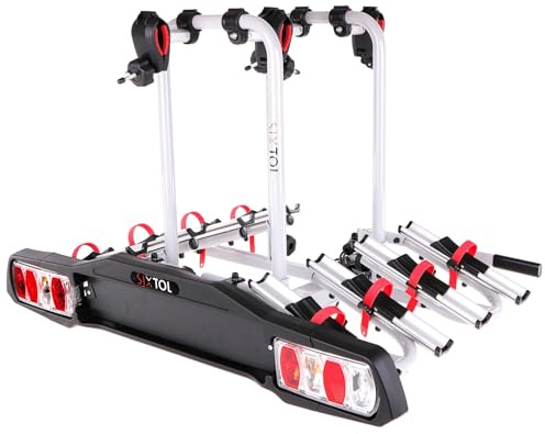 SIXTOL Bike 4 | Porte-vélos sur attelage | 4 vélos | Inclinable | 13 Broches
