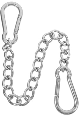 IWOWHERO Chaîne en Acier Inoxydable 30 Cm X 4 Mm avec 2 Mousquetons pour Support de Hamac et Chaise Suspendue, Extension Résistante pour Usage Intérieur et Extérieur, Fixation Sécurisée