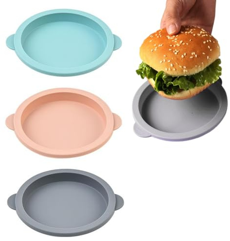 LONZIKP 3 Moldes Silicona Airfryer Ø 10cm, Recipiente Redondo Reutilizable y Antiadherente para Muffins, Huevos, Tortitas. Apto Horno y Freidora de Aire.