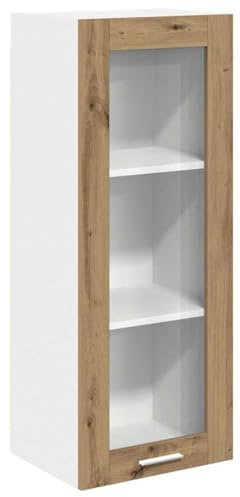 Mhdvray Armadietto da cucina sospeso in rovere Artisan, mobile superiore in legno, 40 x 31 x 100 cm, armadio da parete con 1 anta per cucina e dispensa, armadio angolare con molto spazio