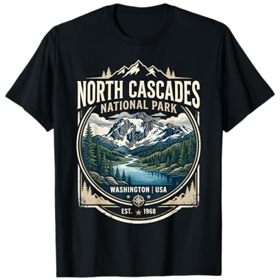 Badge Vintage North Cascades National Park Washington USA T-Shirt