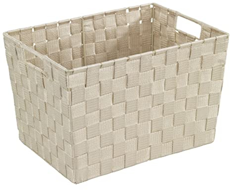 WENKO Aufbewahrungskorb Adria M Beige - Badkorb Fassungsvermögen: 13.2 l, Polypropylen, 35 x 22 x 25.5 cm, Beige