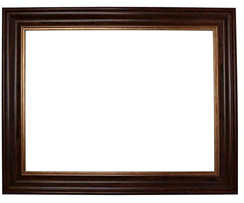 Bilderrahmen LOS Angeles nußbaum mit Goldener Innenkante, als Leerrahmen, 40x50 cm