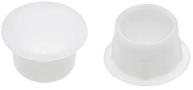 sourcing map 20St Abdeckkappe Lochstopfen Eindrücken Kunststoff für Möbel 10mm Dmr Weiß