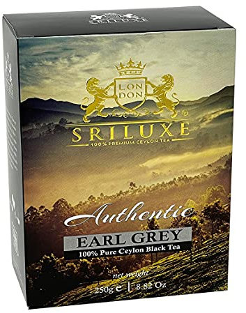 SRILUXE - Premium Quality Ceylon Earl Grey Tea Loose Leaf Sri Lankan Luxury Tea Exquisite Taste and Aroma Freshly Harvested Direct from Plantation Side | Powerful Anti-OXIDANTS | 250g |