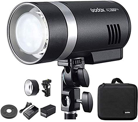 Godox AD300Pro TTL Studio Flash 2.4G HSS 1 / 8000s Tragbarer Blitz mit Akku, 300W Volle Kraft 320 Studioblitz Bowens Halterung für Video Portrait Aufnahmen
