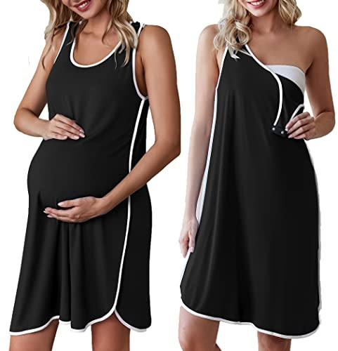 Labor and Delivery Gown Maternity Dress Breastfeeding Nursing Nightgown