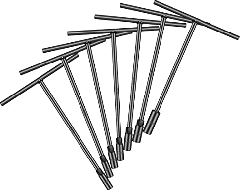 pgroup Juego de llaves de vaso hexagonales con mango en T, 7 piezas de 6 puntos (6 mm, 8 mm, 10 mm, 11 mm, 12 mm, 13 mm, 14 mm) para reparaciones de motocicletas y bicicletas