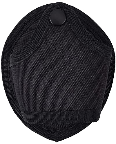 GORGECRAFT Porta Manette Poliestere Open Top Forze Dell'Ordine Ponch Loop Custodia per Cintura Fondina Custodia per Manette di Dimensioni Standard Universali Custodia Adatta (Nero)