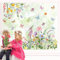 wondever Fenstersticker Garten Blumen Fenster Aufkleber Mohnblume Schmetterling Fensterbilder Fensteraufkleber Anti-Kollision Doppelseitig Glasaufkleber Frühling Sommer Glas Deko