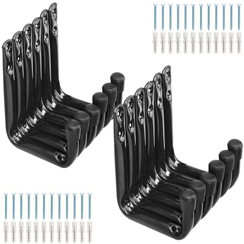 Moundnaik 12 Stück Werkzeug Garage Haken, Garten Werkzeug Aufbewahrung Organizer, Heavy Duty Garage Wandhalterung Aufhänger Haken für Schläuche, Fahrräder, Rasenmäher (schwarz, 11,5 cm x 8,9 cm)