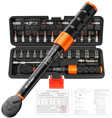 AivaToba 33TLG momentnyckel cykel 1/4 tum set 2–24 Nm
