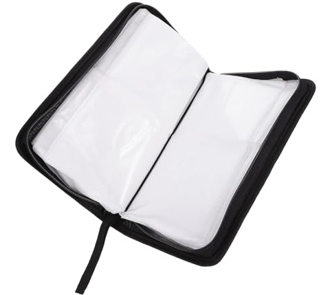 HOODANCOS Bolsa de CD de PU Azul Cierre de Cremallera, Capacidad Grande para 80 Discos, Fácil de Insertar y Extraer, Pack de 2 Unidades para Organizar Cds y DVDs Color Color Aleatorio