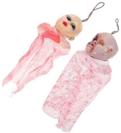 INOOMP 2 Pezzi Decorazioni Halloween da Esterno Figura Appesa in Plastica e Tessuto per Feste di Halloween Indoor, Design Unico e Compatto per Atmosfera Spaventosa