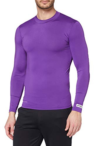 UHLSPORT - DISTINCTION COLORS BASELAYER - Sous Maillot Manche Longues - Matière Légère - Coupe Moulante Ajustée - violet - FR : XL (Taille Fabricant : XL)