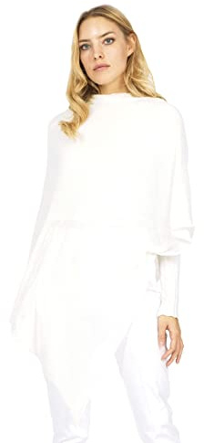 Marine Cashmere - Cashmere Blend Poncho for Women, Delicate and Soft Cashmere Yarn, Made in Italy