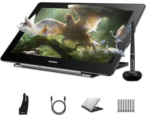 HUION Kamvas Pro 16 4K UHD Drawing Tablet with Screen Full-Laminated Art Tablet with Battery-Free Stylus, 15.6-inch Graphic Tablet for Digital Art, Design, Work with Windows, Mac, Linux, Android