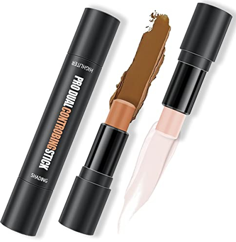 Contour Stick, 2 in 1 Body Face Highlighter Stick and Shading Sticks, Double-end Contour Concealer Highlighter Stick Contour Stick Foundation Cream Makeup(01)