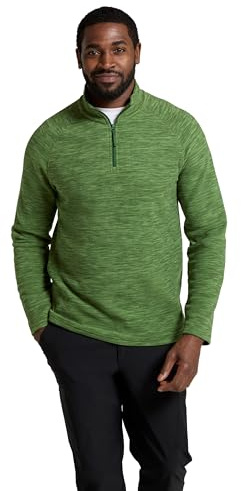 Mountain Warehouse Snowdon Mens Micro Fleece Top - Breathable Antipill, Half Zip Collar Sweater, Quick Drying Smooth Pullover - For Spring Summer & Outdoors Bright Green XL