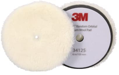 3M Perfect-It Random Orbital Medium Wool Compounding Pad, 6/150 mm, White, 34125, Orbital Pads for Automotive Compounding and Polishing
