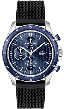 Lacoste Chronograph Quarz Uhr für Herren Kollektion NEO Heritage mit Schwarzes Silikonarmband - 2011252