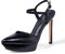 GENSHUO Platform High Heels for Women Ankle Strap Stiletto Sandals Sexy Pointy Toe Court Shoes, Black, 5 UK