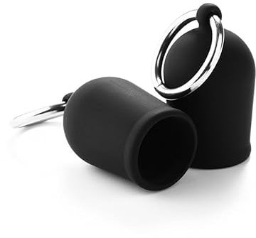 Perfect Pair Silicone Nipple Suckers, Black Ring Pull Nipple Sex Toy, Couples Sex Accessory