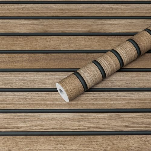 Hode Selbstklebende Tapete Holzoptik Braun 44X300cm, Klebefolie Holzoptik für Möbel Dunkelgrün, Möbelfolie Selbstklebend, Folie für Möbel Schlafzimmer Wohnzimmer Wand