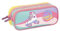 Viquel - Trousse Scolaire Roller Disco Enfants - Rectangulaire 2 Compartiments - en Polyester Résistant - Fermeture Zip - 22 x 9 x 6 cm