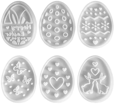 Stampi in Silicone per Lanterne Con Ornamento Pasquale, 6 Stampi in Silicone per Pasqua, Stampo per Colata Coniglio Uov o Pasqua, Stampo Resina Antiaderente Candele, Stampi per Gocciolamento in Gesso