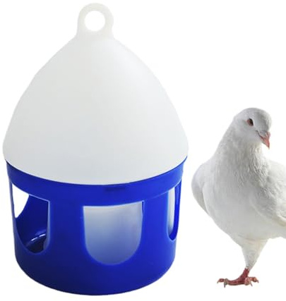 Abreuvoir pour Pigeons | Fontaine à Eau pour Oiseaux 2 litres - Antifuite Amovible pour Élevage Volailles Extérieur Cage Oiseaux Canards Caille