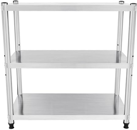 niorttkx 3-nivåer hyllenheter metallhylla förvaringsenhet lager trädgård förvaringsenheter för garage Shed Trolley kök vagn varukorg kök möbler kök förvaringsenhet 80 x 40 x 80 cm