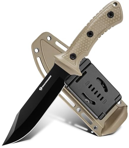 DRACHENADER Herramienta de Corte de Hoja Fija con Funda, Acero 5Cr13MoV, Mango ABS, 27,7 cm, Uso General para Exterior y Tareas Cotidianas (Punta caída)