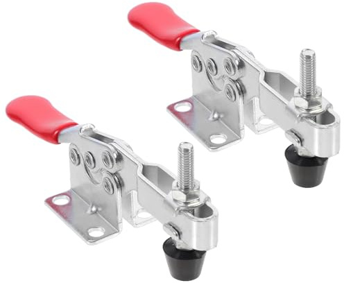 NUOBESTY Abrazaderas de Palanca de Empuje Horizontal 2 Unidades Metálicas para Trabajos de Montaje y Carpintería