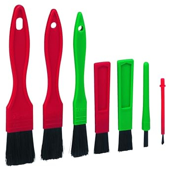 Vikan 556052 Detail Brush Set, Soft, 140 mm Length, 70 mm Width, 15 mm Height, 7 Pieces