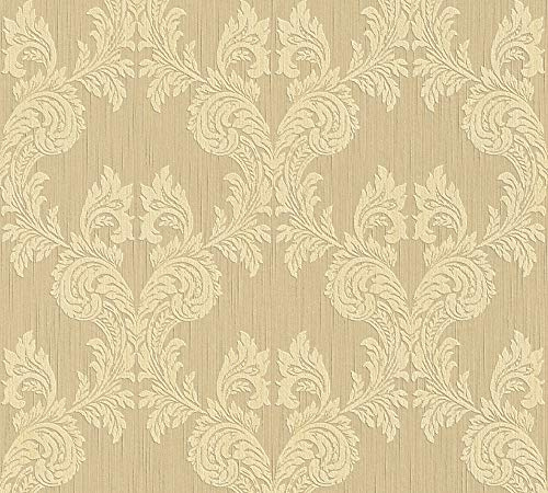 Architects Paper textiltapet Tessuto tapet med ornament barock 10,05 m x 0,53 m beige orange Made in Germany 956303 95630-3