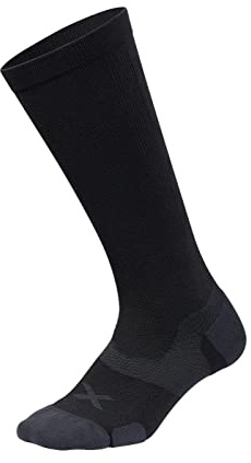 2XU Unisex Vectr Cushion Full Length Sock Black/Titanium S