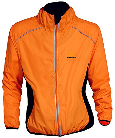 WOSAWE Herr Cykeljacka Lättvikt Landsvägscykel Cykelkläder Vindtät Långärmad Sportrockar (Orange XL)