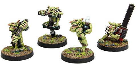 War World Gaming Gutrot Greenskins – Goblin Special Star Players x 4-28mm Scale Fantasy Football Miniature Mini Figure Blood Bowl Paintable Collectible Painting