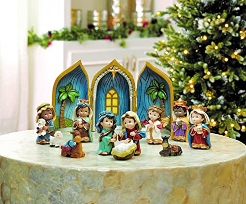Moments In Time Baby-Krippen-Set mit Creche, 12-teilig, Kunstharz, (H x B x T): 28,4 x 45 x 22,4 cm