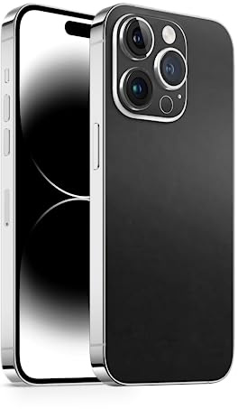 TF Skins Compatible avec iPhone 14 Pro, film de protection d'écran (noir mat Back Only)