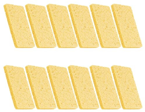 Werownsgso 12 Stück Spülschwämme, Kratzfest Putzschwamm, Wiederverwendbar Küchenschwamm, Compressed Holz Pulp Schwamm, Natürliche Putzschwamm für Küche, Badezimmer, Autos, Schönheitsmake-up Gesponsert