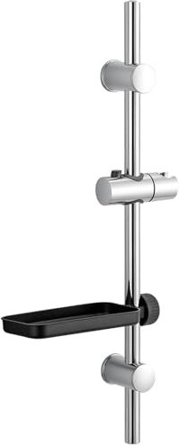 CROWNSHOP Shower Riser Rail Stainless Steel Bathroom Rail with Adjustable Shower Head Holder Wall Mounted Stainless Steel Polished Finish for Bathroom (Silver Shower Riser Rail)