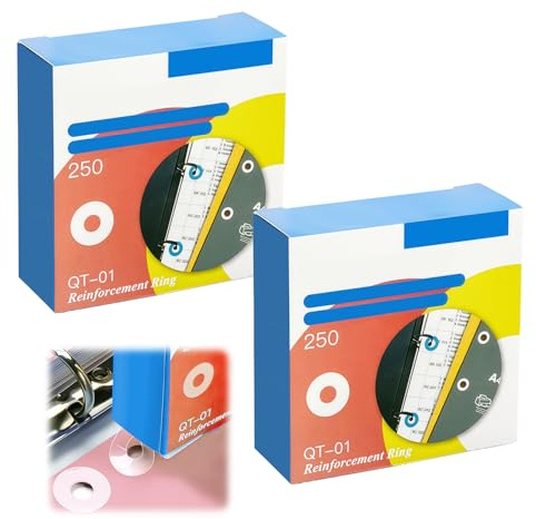 Hole Punch Reinforcers 500 Pcs, Loose-Leaf Paper Hole Reinforcement Rings Label Stickers Waterproof Self-Adhesive Paper Hole Punch Protector for Home Office School (Transparent)